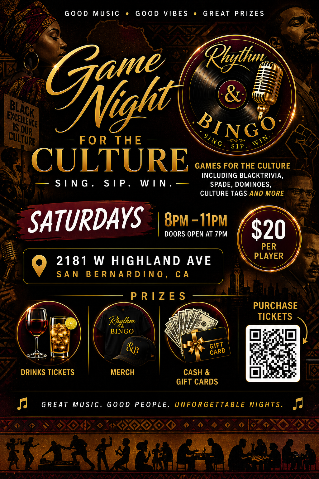 Post 710 Rhythm and Bingo Game Night Flyer